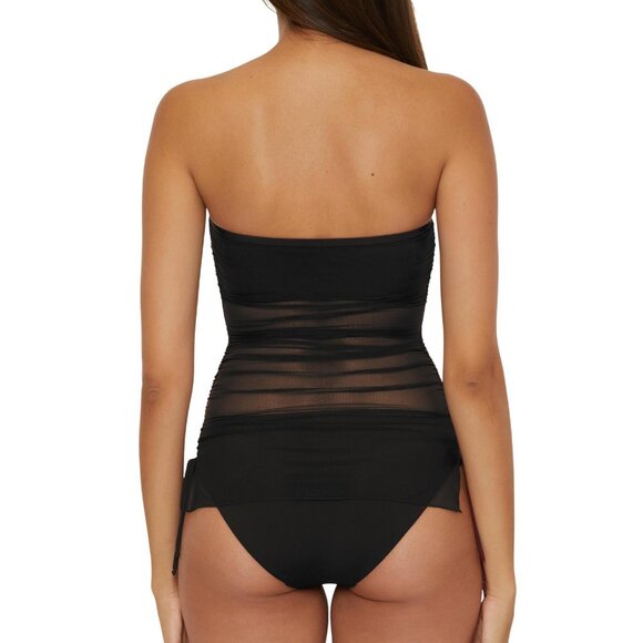 Becca Womens Standard Muse Bandeau Tankini Swim Top 733557 Black L - Picture 13 of 13